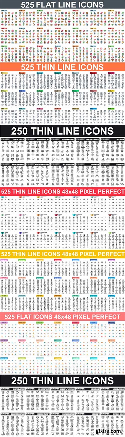Simple set of vector thin line icon