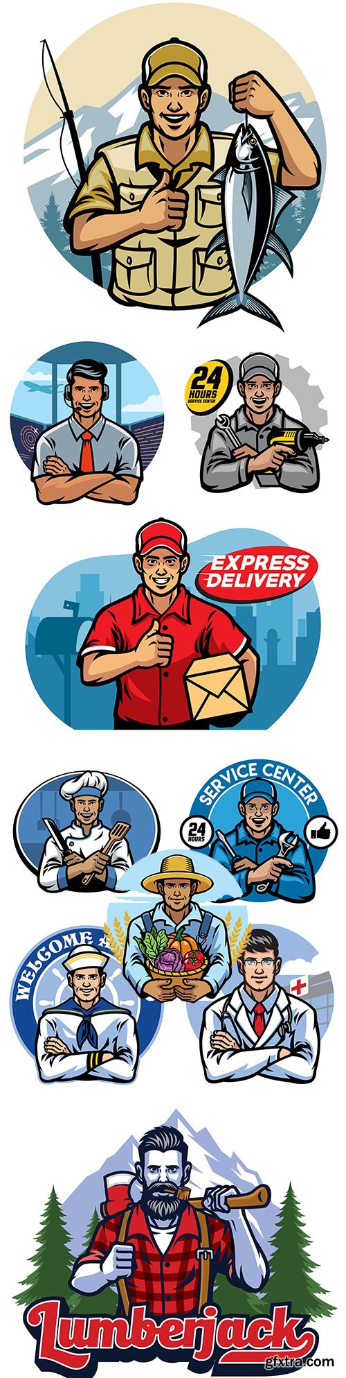 Professional services for repair and maintenance design emblem
