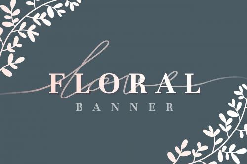 Love floral banner design vector - 1198981