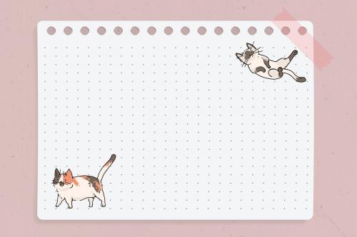 Cat lover pattern dotted note paper template vector - 1199450