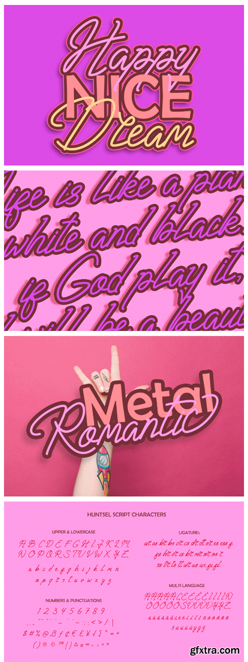 Huntsel Script Font Huntsel Script Font