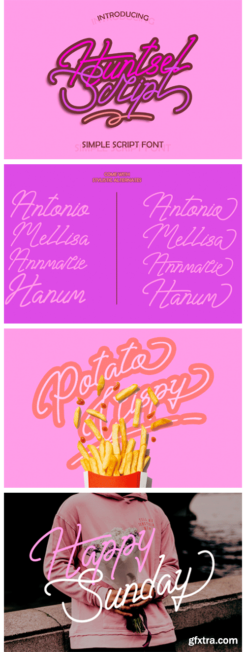 Huntsel Script Font Huntsel Script Font