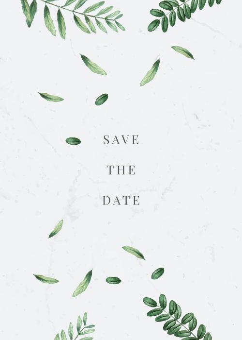 Save the date leafy frame vector - 1200102