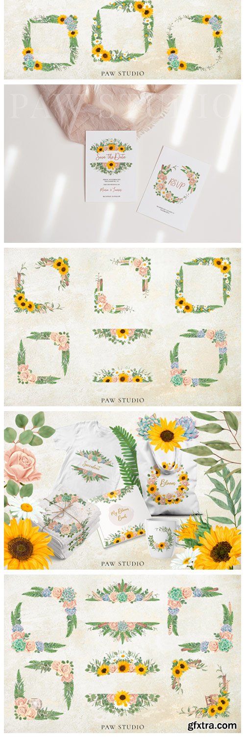 Floral Frame Border Wreath. Boho Clipart 4316104 Floral Frame Border Wreath. Boho Clipart 4316104