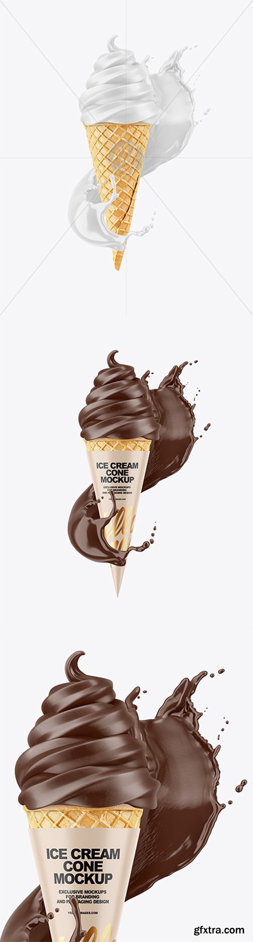 Ice Cream Cone with Splash Mockup 61528