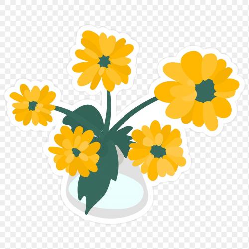 Fresh yellow flowers transparent png - 2034554