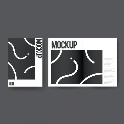 Simple brochure design mockup vector - 496568