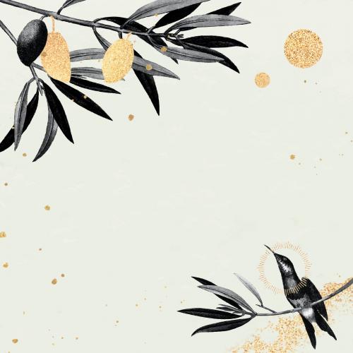 Hummingbird pattern on a beige background vector - 1210390