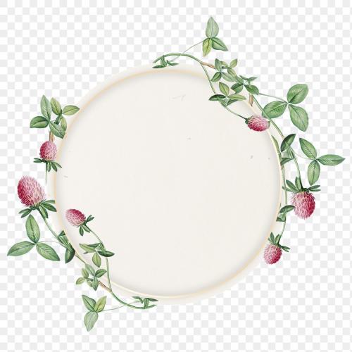 Round clover flower frame transparent png - 2090916
