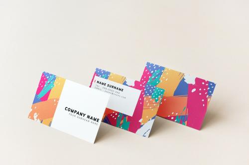 Colorful business cards mockup design - 502668