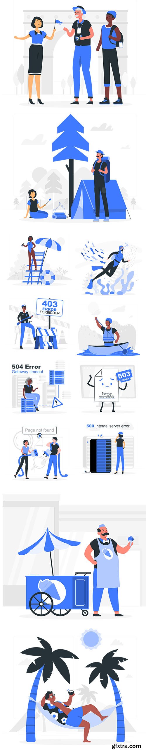 Vector People Live Situation Illustrations