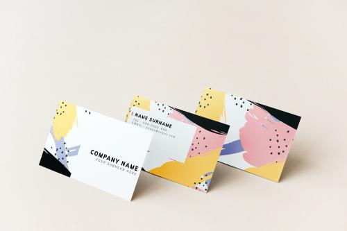 Colorful business cards mockup design - 502714