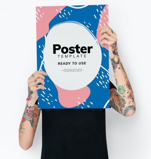 Hiding behind a colorful poster mockup - 502736
