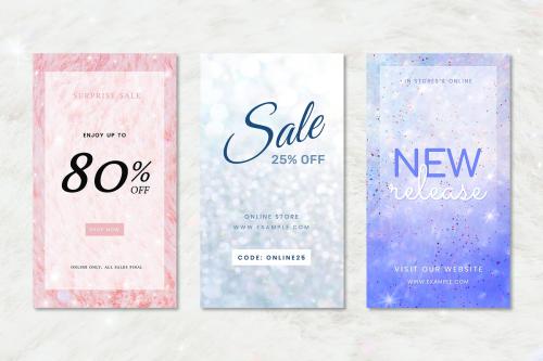 Shopping and sale advertisement set vector - 2280276