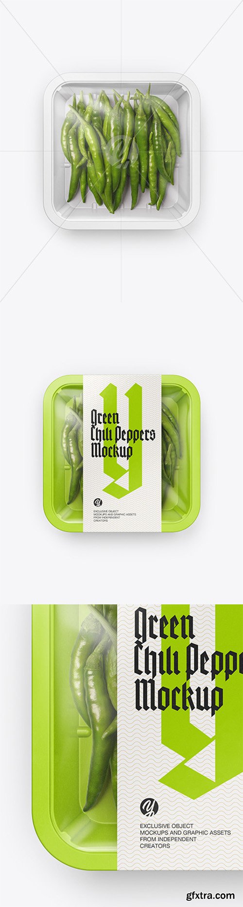 Plastic Tray With Green Chili Peppers Mockup 61578