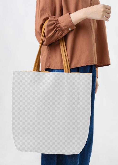 Woman with a tote bag transparent png - 2290019