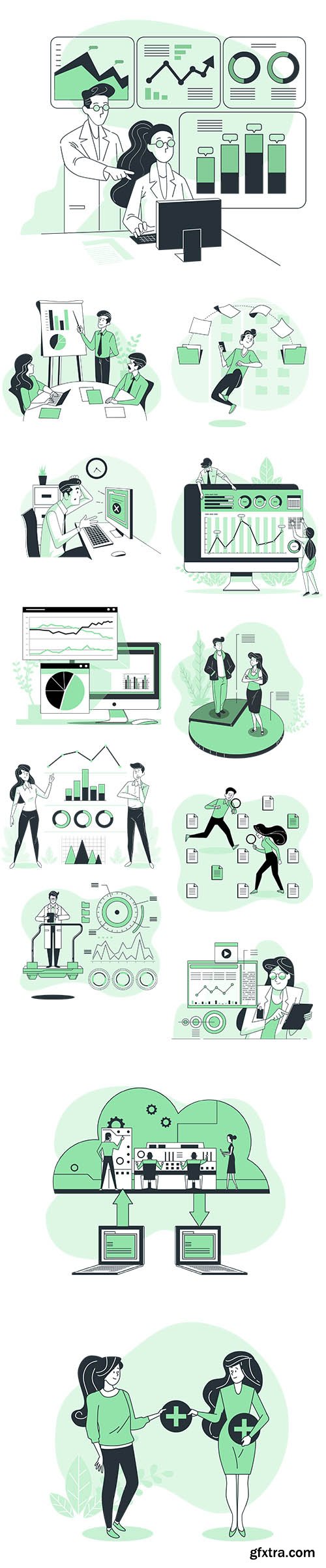 Vector Illustrations Data Concept Vol 2