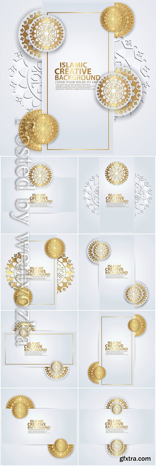 Luxurious arabic design greeting card for major Islamic events