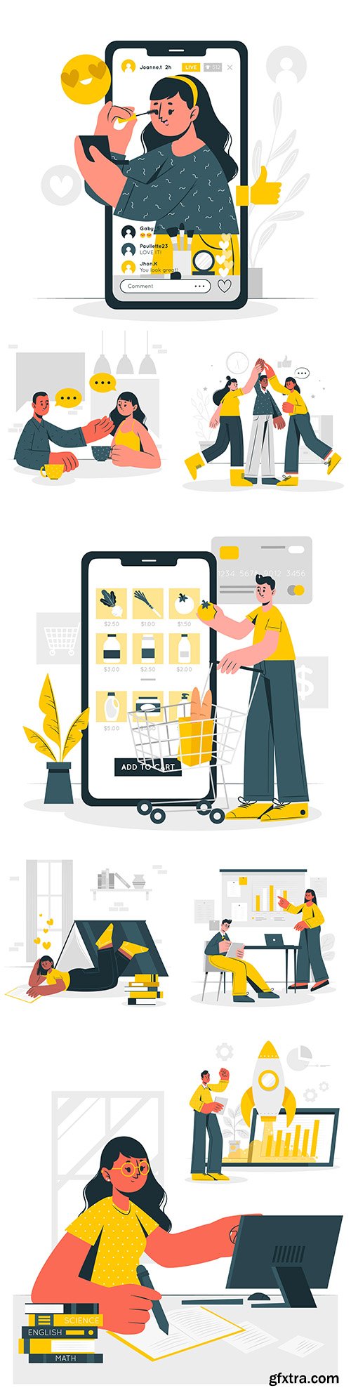 People online shop and learning concept illustration

