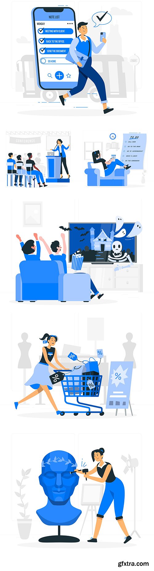 People and different lifestyles flat illustration concept
