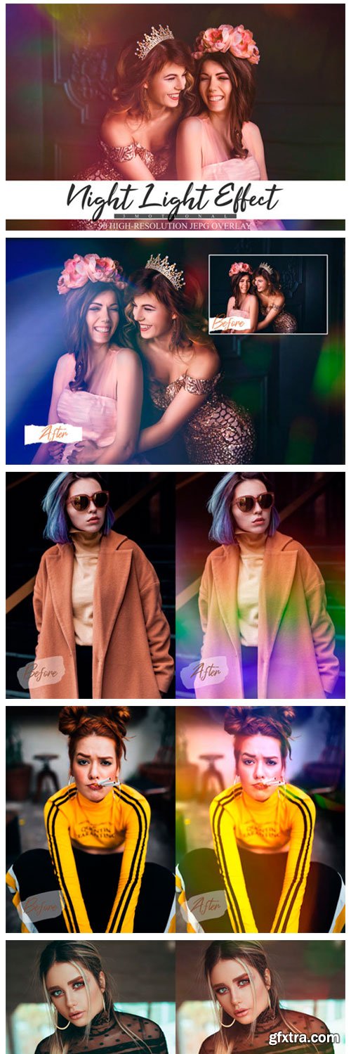 90 Night Light Leak Effect Overlays 4344244