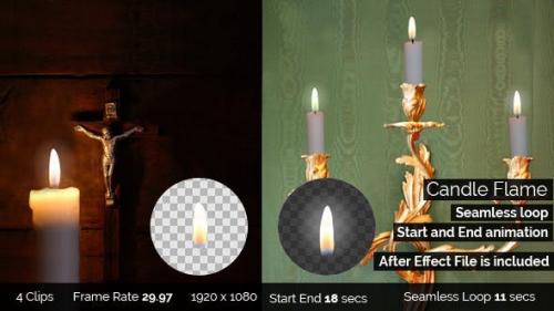 Videohive - Candle Flame – Seamless Loop, Start and End
