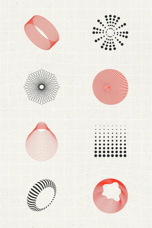 Abstract 3D design elements collection vector - 2051718