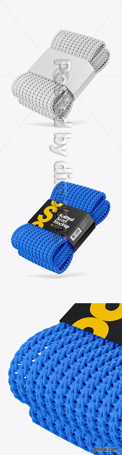 Knitted Scarf With Paper Label Mockup - Half Side View 29394