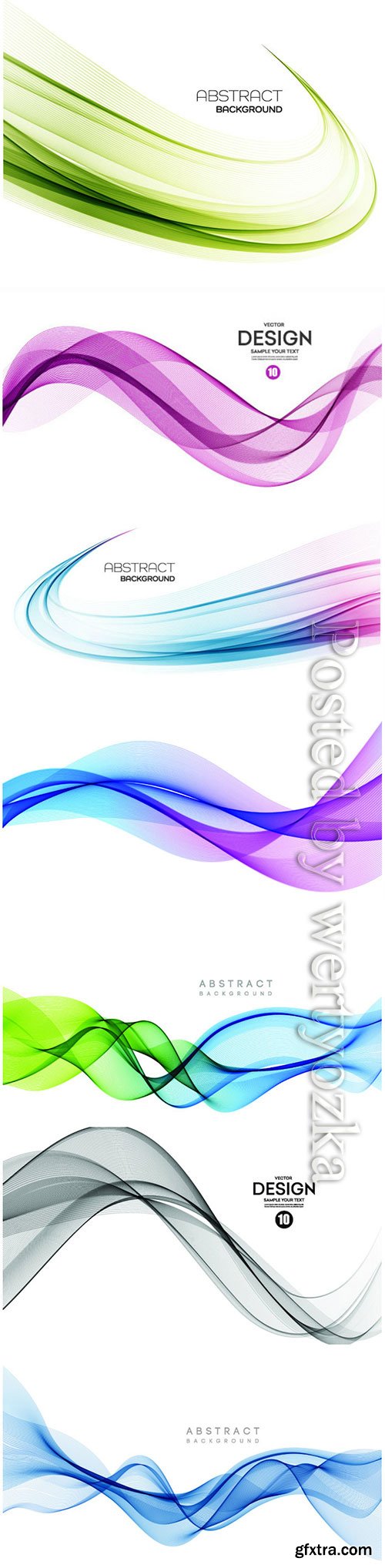 Abstract color waves on vector backgrounds