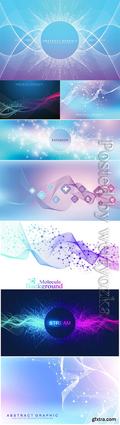 Abstract dynamic motion background with colorful particles, Abstract dynamic motion background with colorful particles,