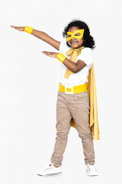 Cheerful kid in a superhero costume - 491832