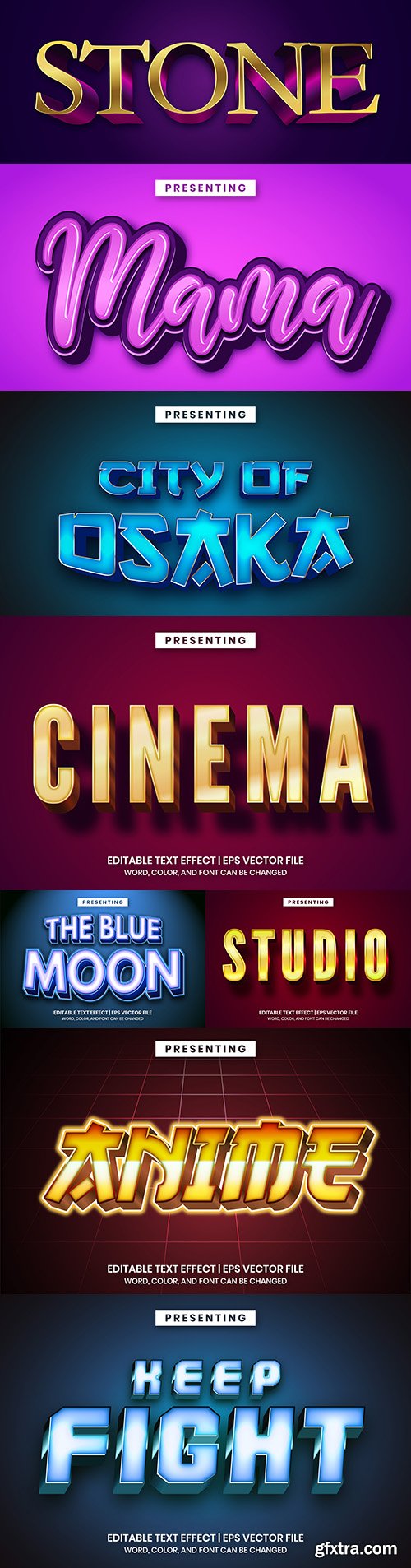 Editable font effect text collection illustration design 121
