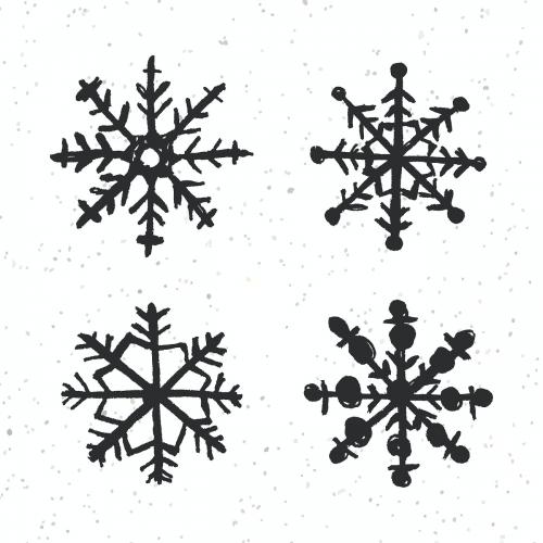 Black winter snowflake social ads template vector set - 2025661
