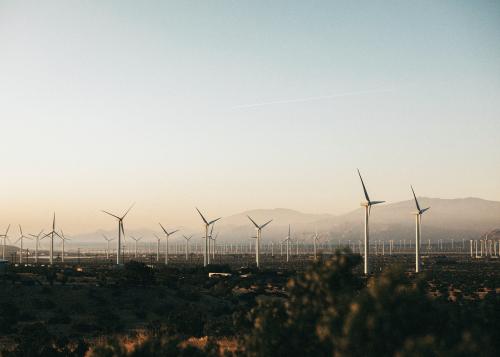Wind turbines in the Palm Springs desert, USA - 2268882