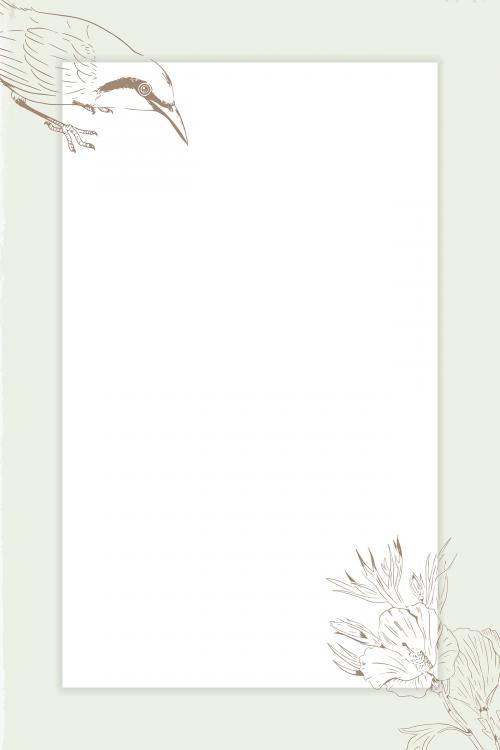 Flower and a bird on a beige background vector - 2042015