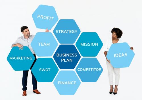 Diverse people holding business plan concept - 491081