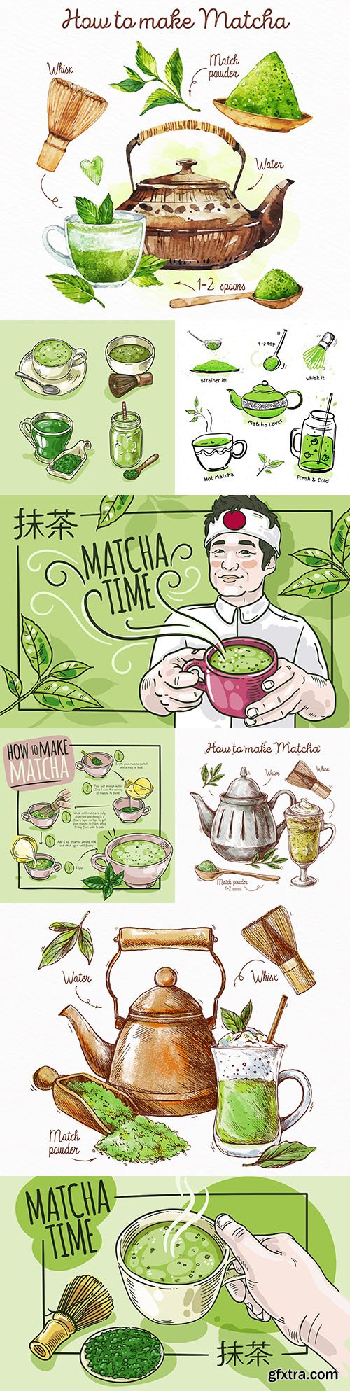 How to Brew Green Tea Match Collection 10xEPS