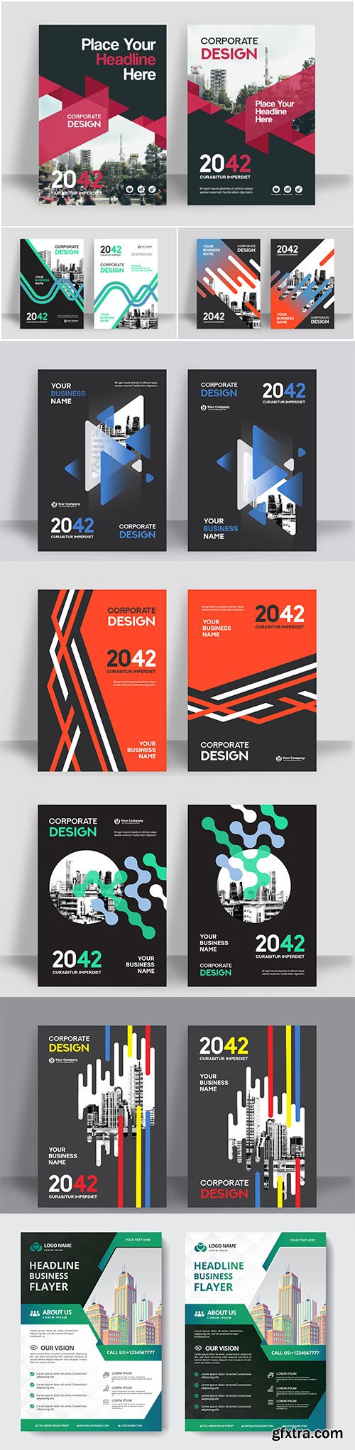 Corporate book cover design template in A4