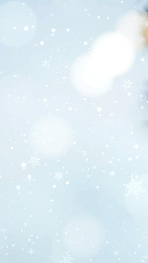 White bokeh pattern on a snowy day mobile phone wallpaper vector - 1229706