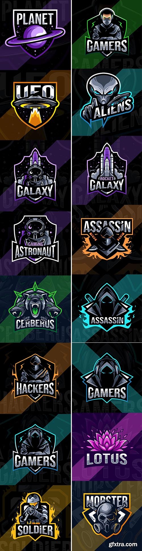 Gamer and Other Mascot Esport Logo Template