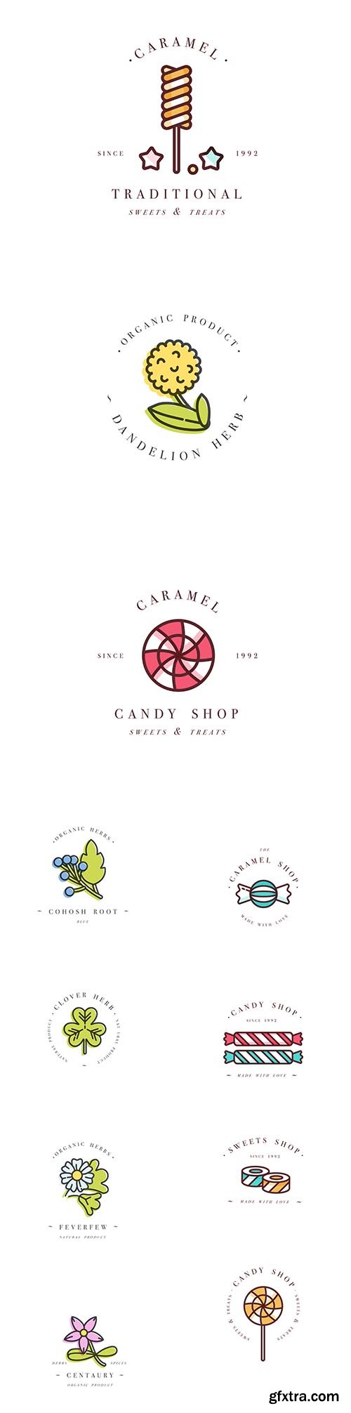 Colorful Design Logo Template Emblem Set