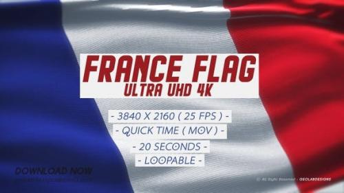 Videohive - France Flag Ultra Uhd 4 K Loopable