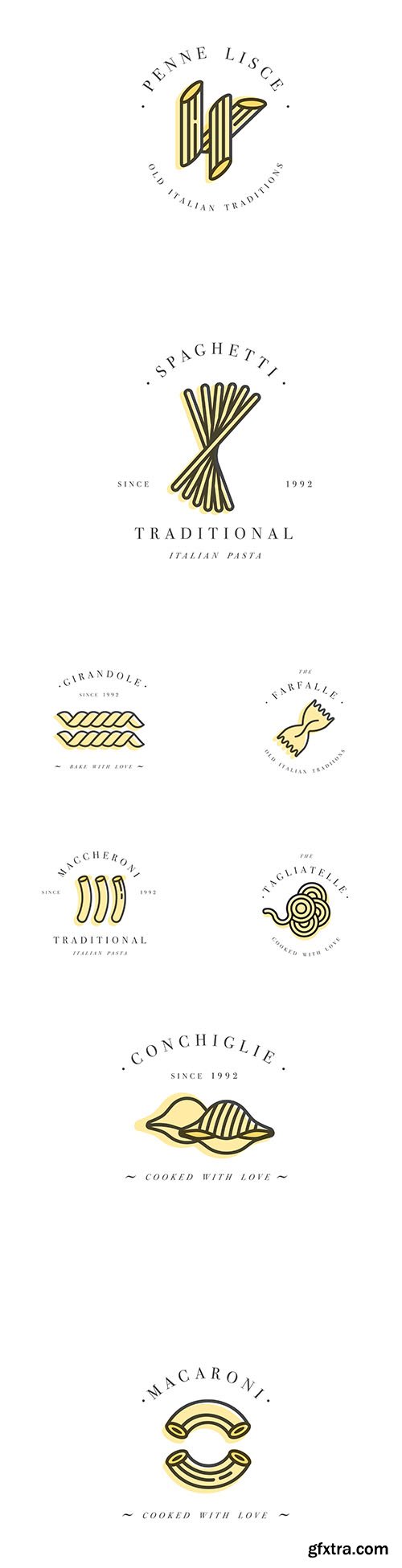 Design Template Emblem Badge Italian Pasta Logos