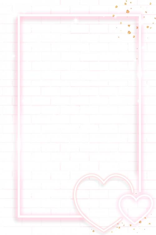 Pink neon Valentine's frame vector - 1233155