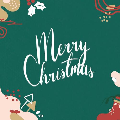 Festive merry Christmas social ads template vector - 1229396