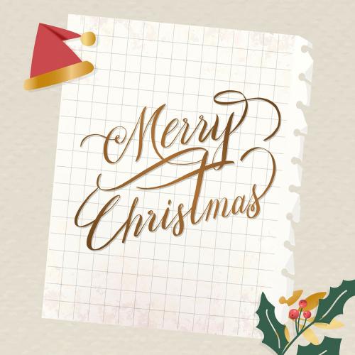 Festive merry Christmas social ads template vector - 1229403