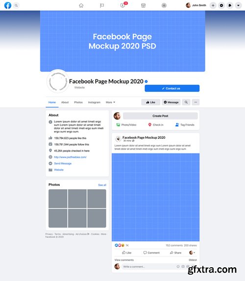 Facebook Page PSD Mockup 2020 Facebook Page PSD Mockup 2020