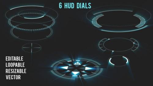 Videohive - 6 HUD Dials - Circular Elements