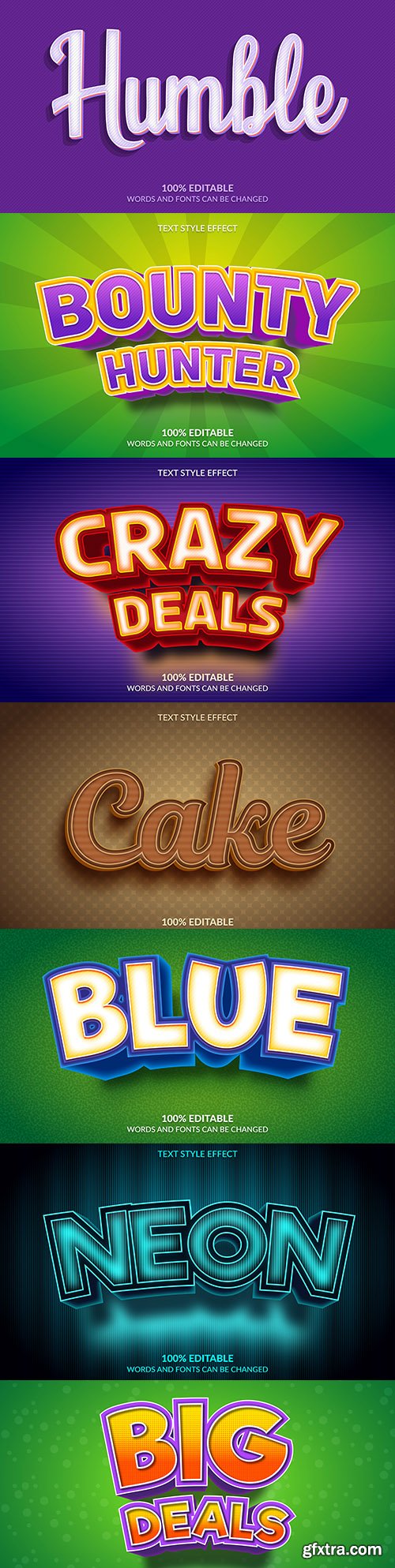 Editable font effect text collection illustration design 129