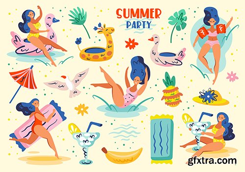 Summer Party Illustration Set